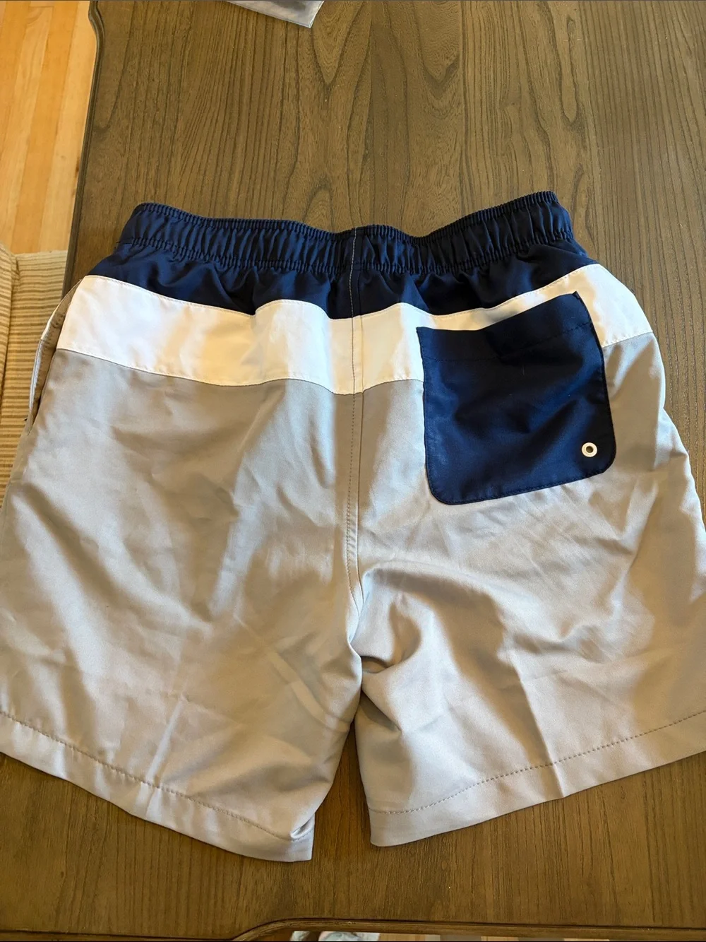 Speedo Men’s Navy, White & Gray Athletic Swim Shorts